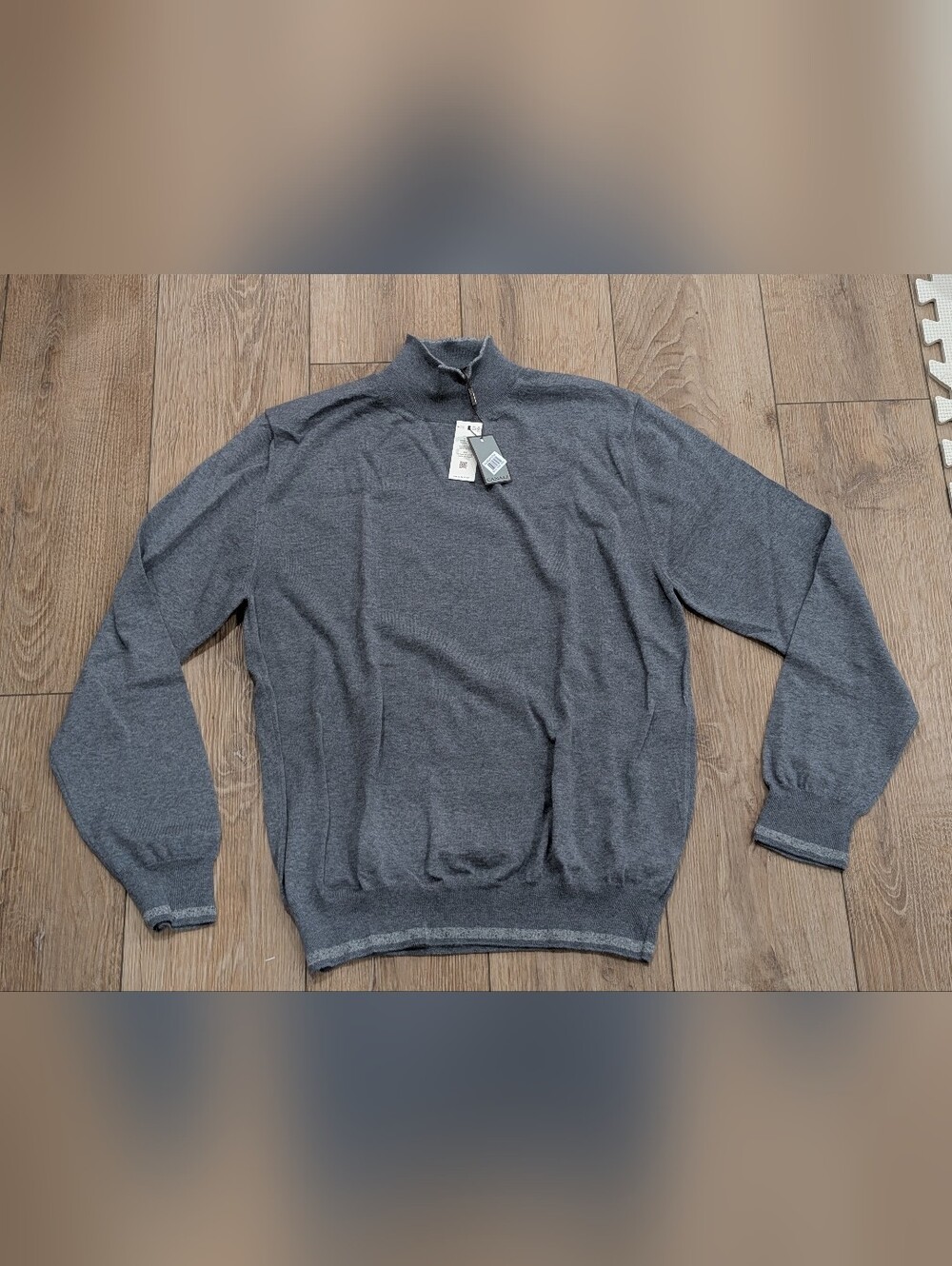 $595 Mens CANALI Wool Blend Mock neck Sweater Gray 56 US 46